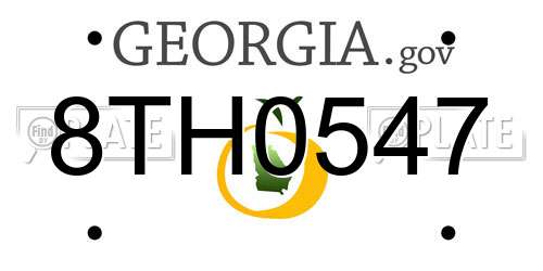 8TH0547 Georgia License Plate