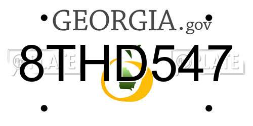 8THD547 Georgia License Plate