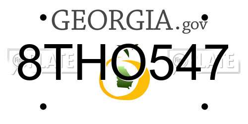 8THO547 Georgia License Plate