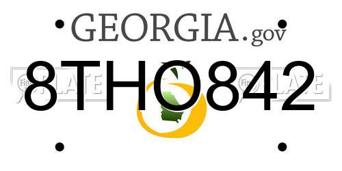 8THO842 Georgia License Plate