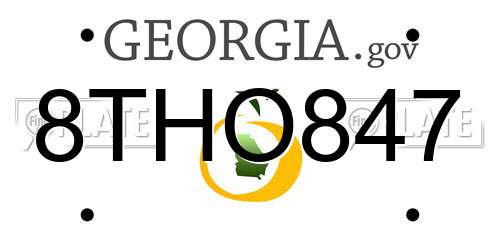 8THO847 Georgia License Plate