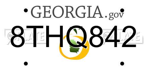 8THQ842 Georgia License Plate