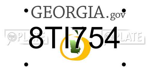 8TI754 Georgia License Plate