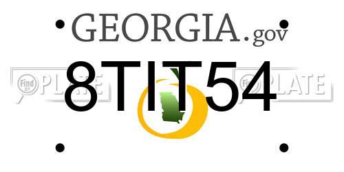 8TIT54 Georgia License Plate