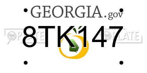 8TK147 Georgia License Plate