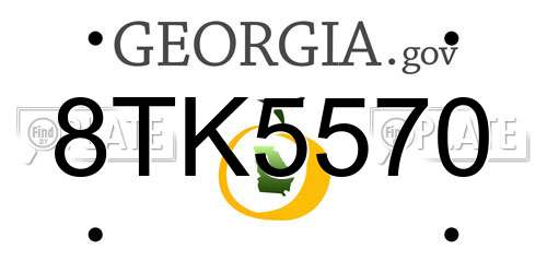 8TK5570 Georgia License Plate