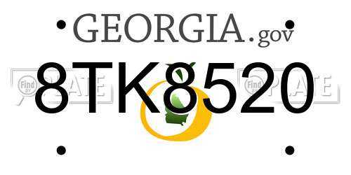 8TK8520 Georgia License Plate
