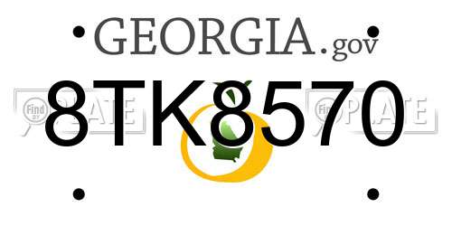 8TK8570 Georgia License Plate