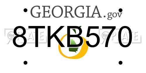 8TKB570 Georgia License Plate