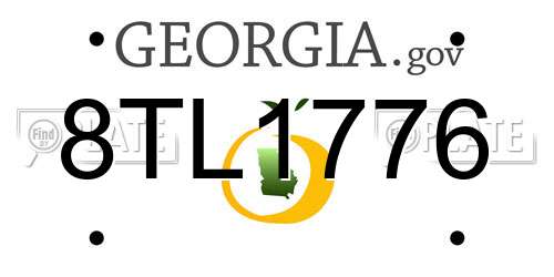 8TL1776 Georgia License Plate
