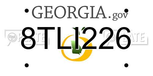 8TLI226 Georgia License Plate