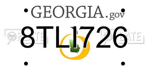 8TLI726 Georgia License Plate