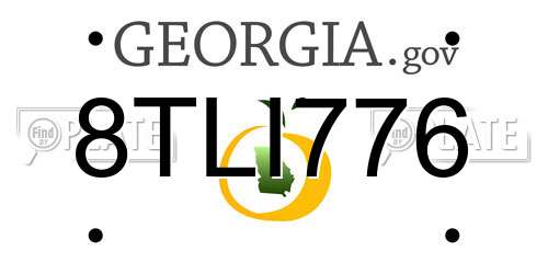 8TLI776 Georgia License Plate