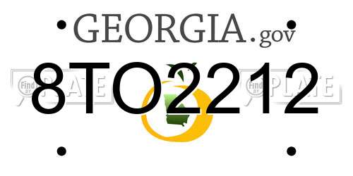 8TO2212 Georgia License Plate