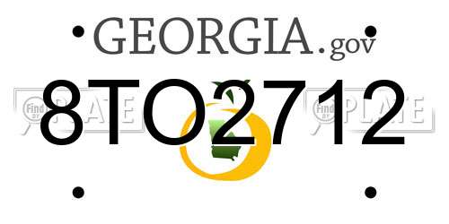 8TO2712 Georgia License Plate