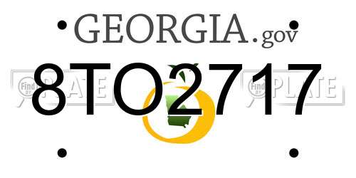 8TO2717 Georgia License Plate