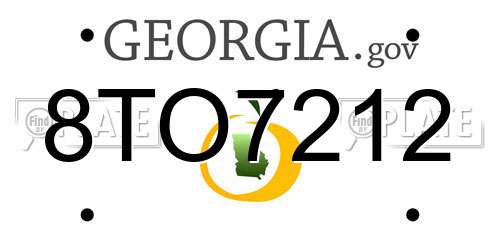 8TO7212 Georgia License Plate