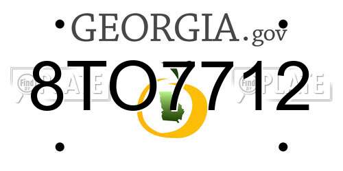8TO7712 Georgia License Plate