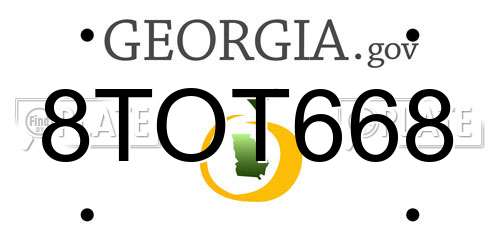 8TOT668 Georgia License Plate