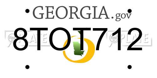 8TOT712 Georgia License Plate