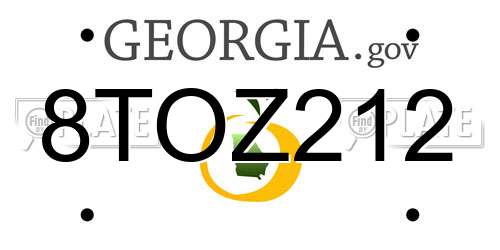 8TOZ212 Georgia License Plate