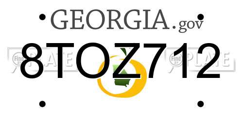8TOZ712 Georgia License Plate