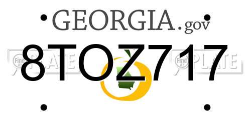 8TOZ717 Georgia License Plate