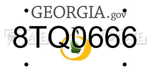 8TQ0666 Georgia License Plate