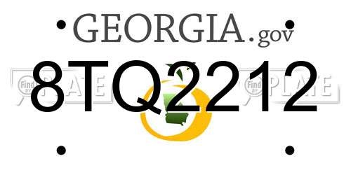 8TQ2212 Georgia License Plate