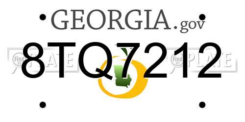 8TQ7212 Georgia License Plate