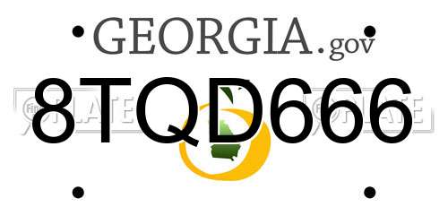 8TQD666 Georgia License Plate