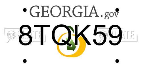 8TQK59 Georgia License Plate