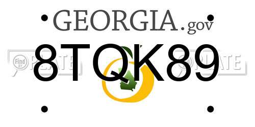 8TQK89 Georgia License Plate