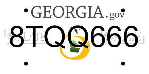 8TQQ666 Georgia License Plate
