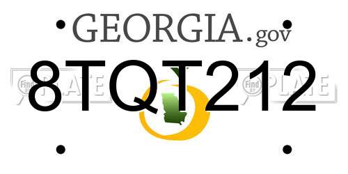 8TQT212 Georgia License Plate