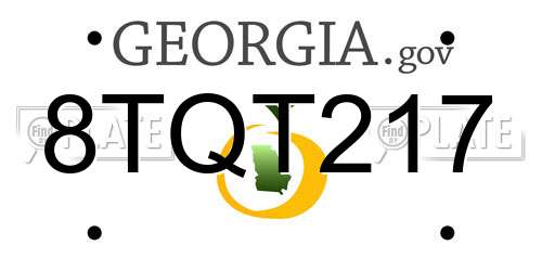 8TQT217 Georgia License Plate