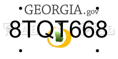 8TQT668 Georgia License Plate