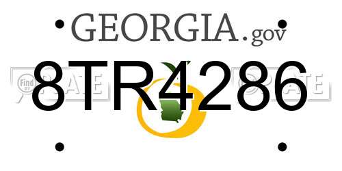8TR4286 Georgia License Plate