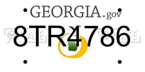 8TR4786 Georgia License Plate