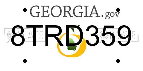 8TRD359 Georgia License Plate