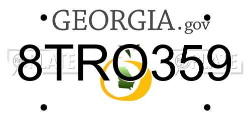 8TRO359 Georgia License Plate