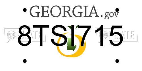 8TSI715 Georgia License Plate