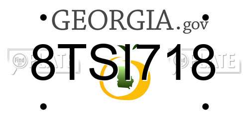 8TSI718 Georgia License Plate