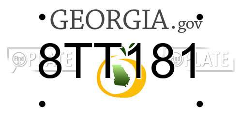 8TT181 Georgia License Plate