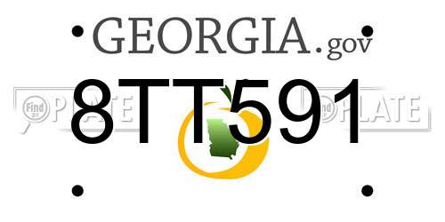 8TT591 Georgia License Plate