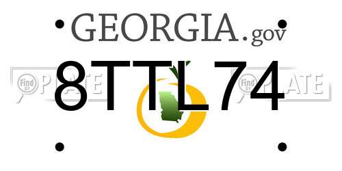 8TTL74 Georgia License Plate