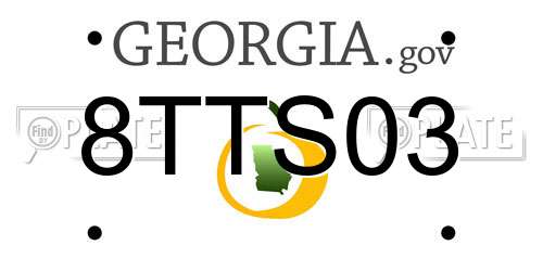 8TTS03 Georgia License Plate