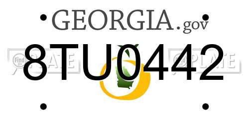 8TU0442 Georgia License Plate