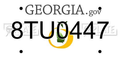 8TU0447 Georgia License Plate
