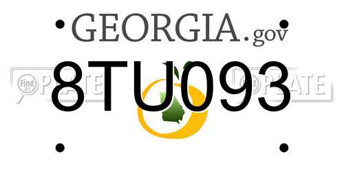 8TU093 Georgia License Plate